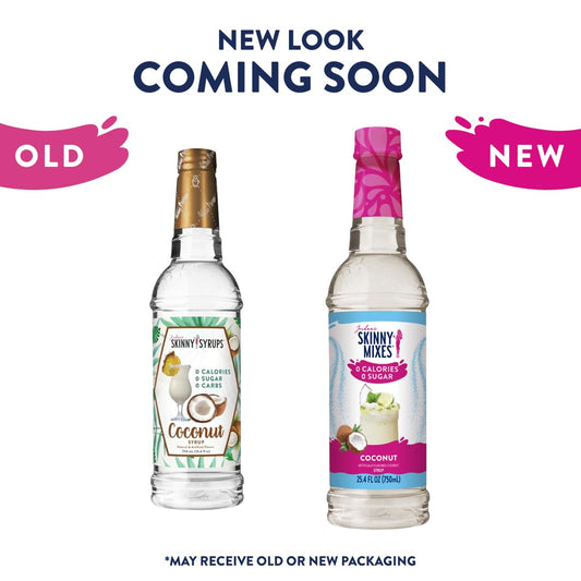 Jordan'S Skinny Mixes Sugar Free Syrup, Coconut Flavor, Fruit Flavored Water Enhancer, Drink Mix For Ice Tea, Lemonade & More, Zero Calorie Flavoring, Keto Friendly, 25.4 Fl Oz, 6 Pack