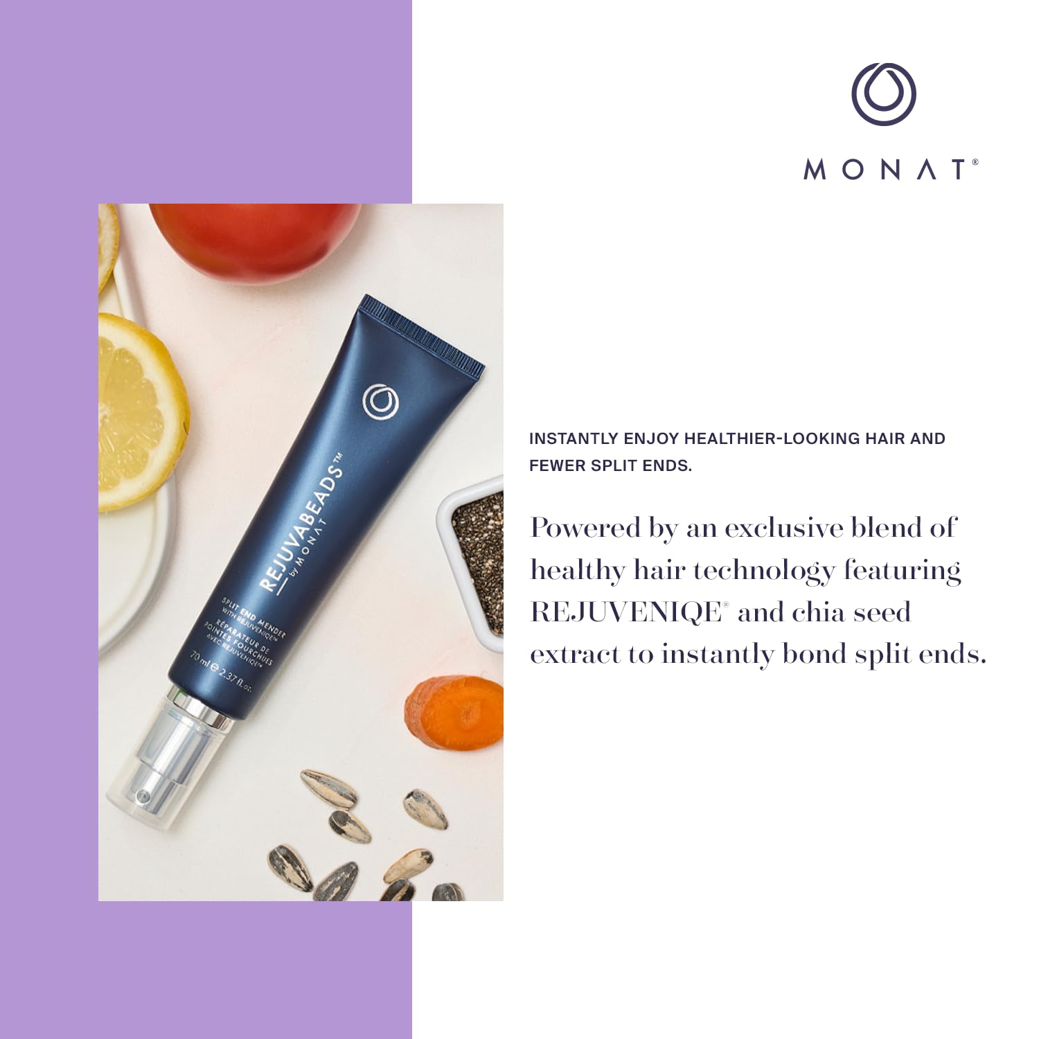 MONAT Rejuvabeads® Infused w/Rejuveniqe® - A Revolutionary Leave-in Split End Mender. Lightweight Serum Instantly Repairs Split Ends & Leaves Healthier-Looking Hair. - Net Wt. 70 ml / 2.4 fl. oz. : Beauty & Personal Care