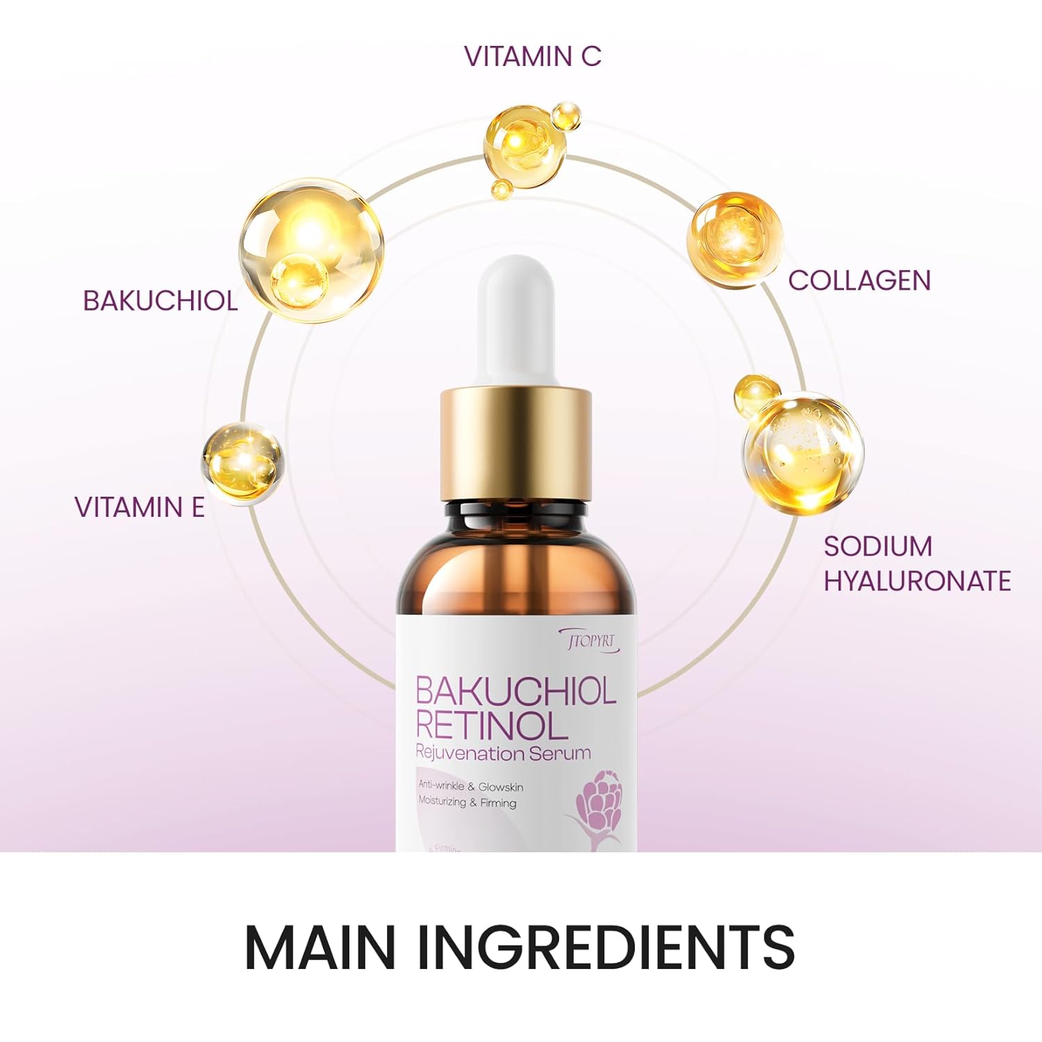 Bakuchiol Retinol Serum Alternative For Face: Bakuchiol Serum With Vitamin B5 And 2% Hyaluronic Reduce Black Spots Suitable For Women And Men