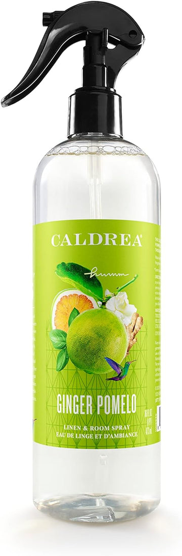 Caldrea Linen and Room Spray Air Freshener, Made with Essential Oils, Plant-Derived and Other Thoughtfully Chosen Ingredients, Ginger Pomelo Scent, 16 oz