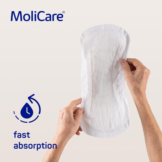 Molicare Premium Lady Pad 5 Drops Extra-Long Incontinence Pads For Women With Moderate Bladder Weakness, Nighttime Protection, Odour Neutraliser, Advanced Skin Protection, 14 Pieces