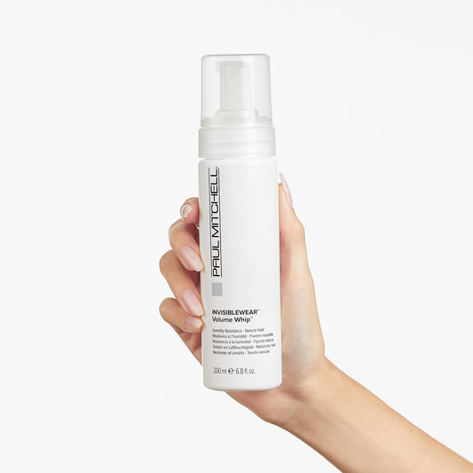 Paul Mitchell Invisiblewear Volume Whip Styling Foam, Humidity Resistance, Natural Hold, For Fine Hair, 6.8 Fl. Oz