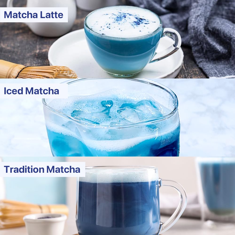 Blue Tea - Blue Mango Matcha - 1.76Oz | Fruity Delight | Anti-Oxidant Rich - All Natural Ingredients - Caffeine Free - Non-Gmo - Vegan - Gluten Free | Gift Pack | Eco- Conscious Tin Packaging