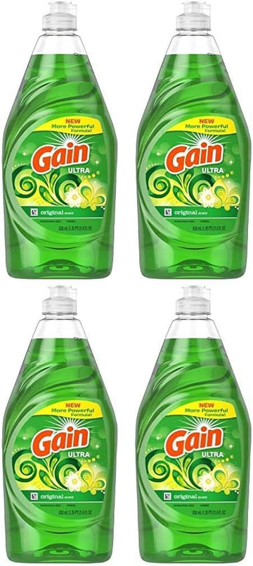 Gain Ultra Dishwashing Liquid Dish Soap, Original Scent - 21.6 Fluid Ounce (Pack of 4) : Health & Household