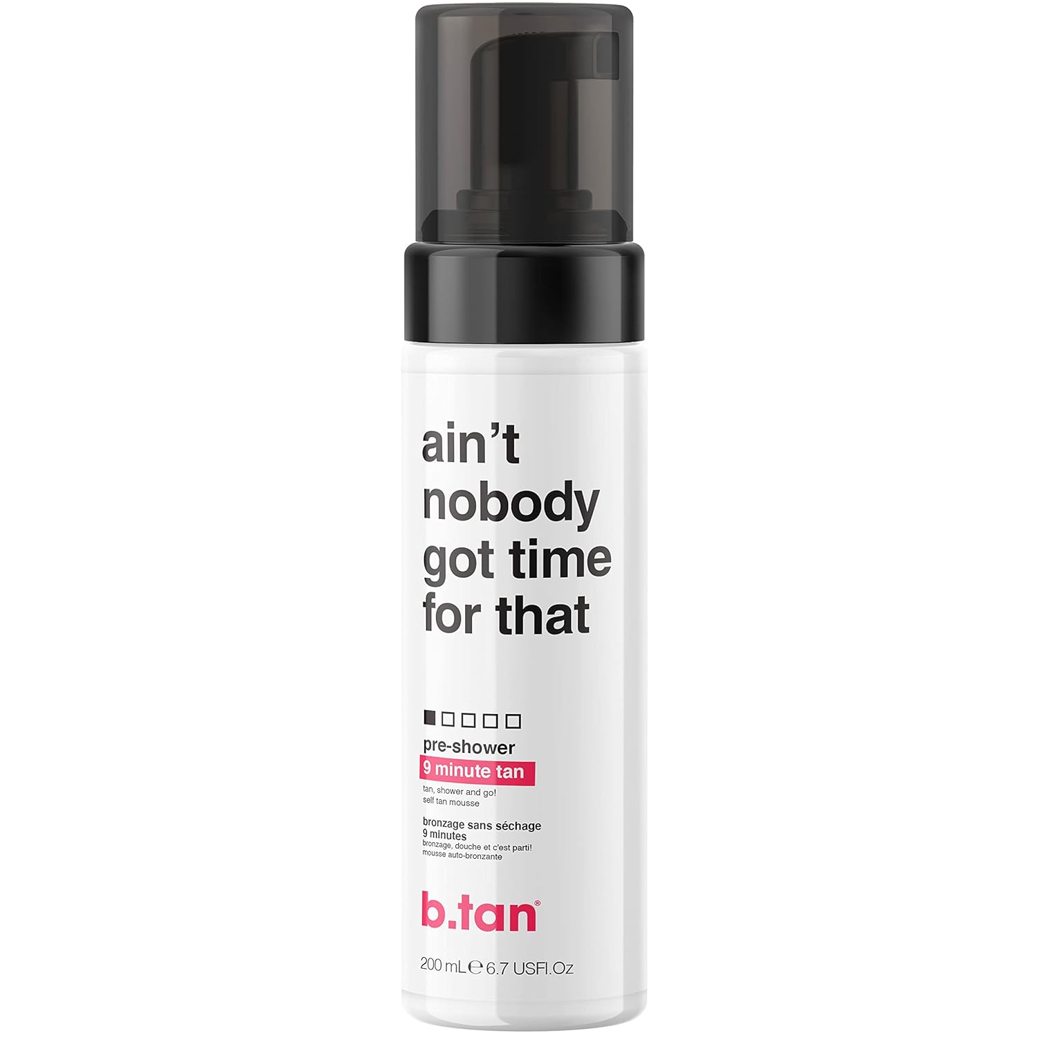 B.Tan Pre-Shower Self Tanner Mousse, 9 Min, 1 Hour, Vegan, Cruelty Free, 6.7 Fl Oz