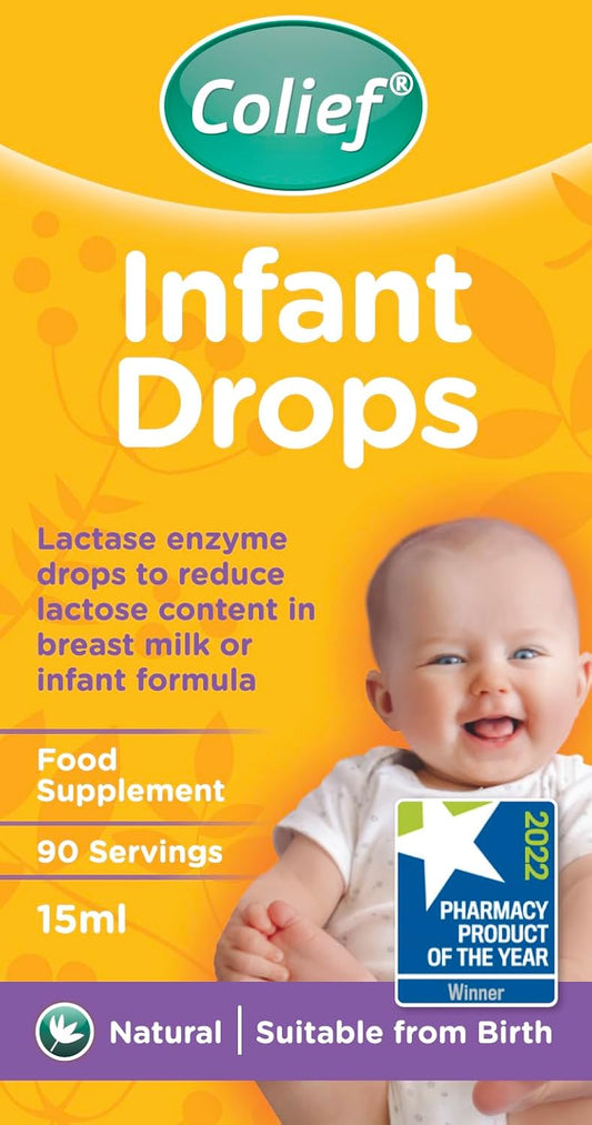 Colief Infant Drops | Lactase Enzyme Drops For Baby | Natural Colic Relief For Babies | Reduces Bloating, Gas And Crying | Safe From Birth (15Ml)