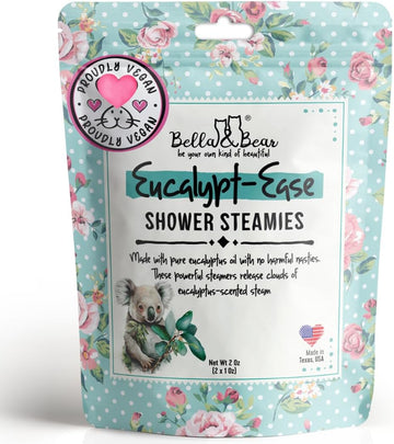 Bella & Bear Shower Steamers Eucalyptus Shower Bombs Aromatherapy, Shower Tablets - Eucalypt-Ease Shower Steamers With Essential Oils - Home Essentials Bath Bombs Tablets (7)