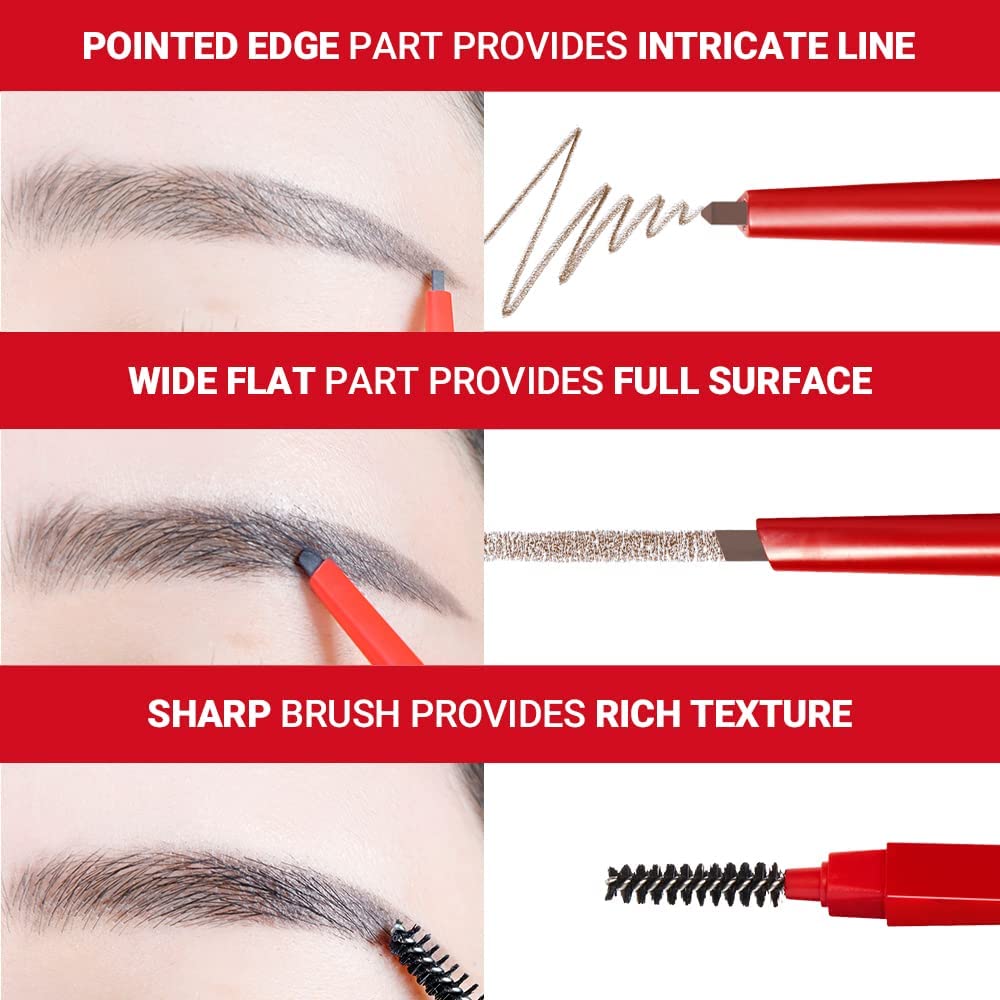 Espoir The Brow Balance Pencil Combo #1 Classic Brown (Mini Clear Eyebrow Mascara Included) | Eye Brow Pencil That'S Natural And Easy To Draw Without Clumping | A Detailed And Rich Eyebrow Texture