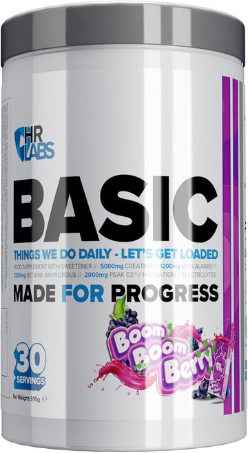 Hr Labs Basic, Things We Do Daily Creatine And Electrolytes Pre/Intra Workout, Beta Alanine & Betain Hydrous Hydration Formula, 510G & 30 Servings, Vegan (Peach Ice Tea)