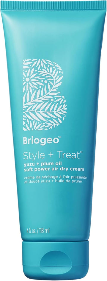 Briogeo Style + Treat™ Yuzu + Plum Oil Air Dry Hair Styling Cream, Dries Soft, Enhance Natural Hair, Vegan, 118Ml