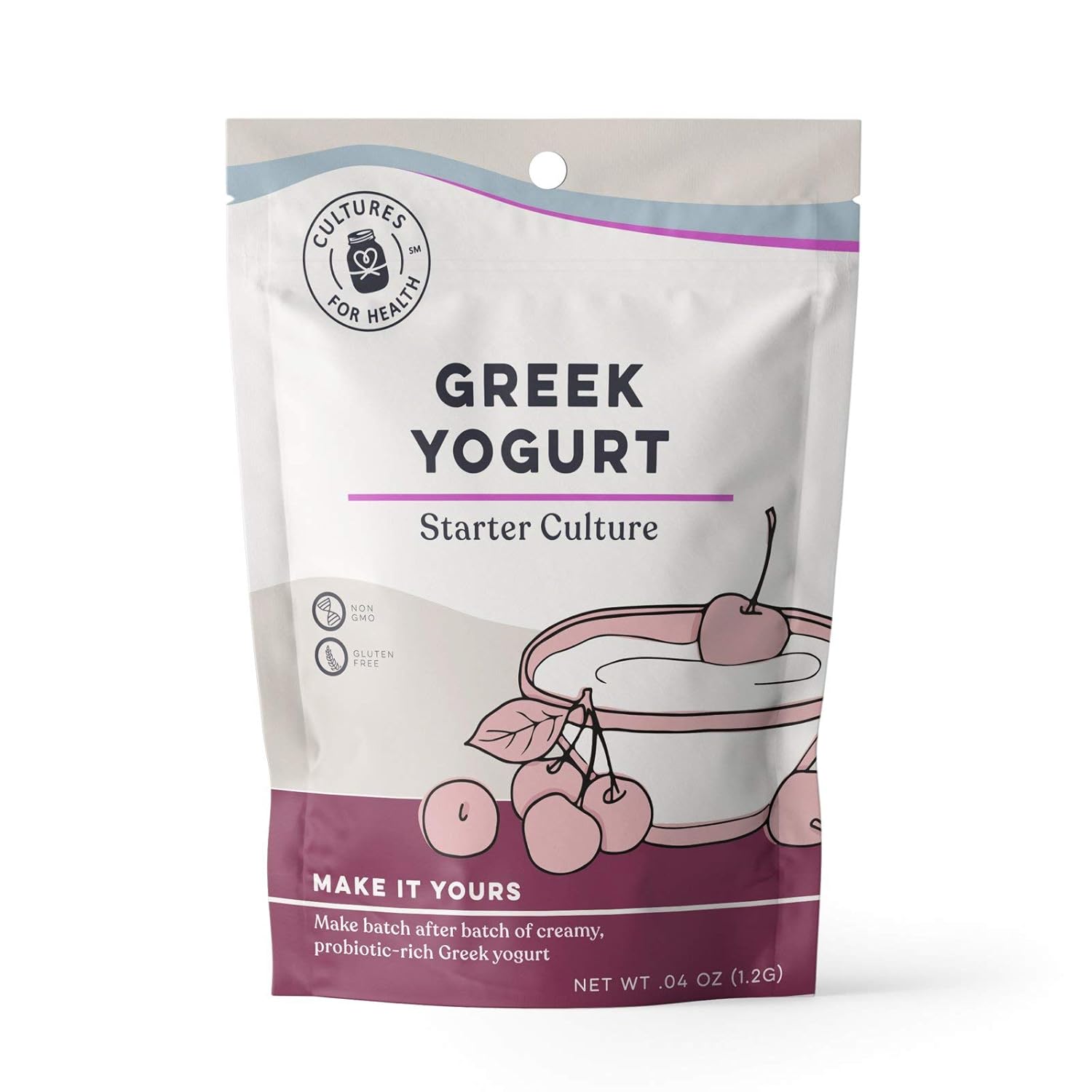 Cultures For Health Greek Yogurt Starter Culture | 2 Packets Dehydrated Heirloom Style Diy Probiotic Yogurt | Delicious For Smoothies, Granola And Berries, Tzatziki, Soup, & Other Healthy Snacks