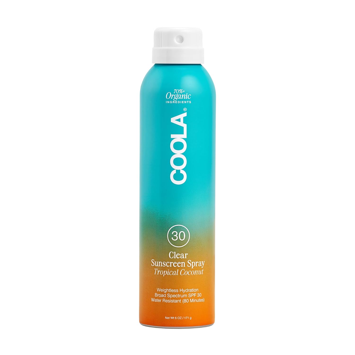 Coola Organic Sunscreen Spf 30 Sunblock Spray, Dermatologist Tested Skin Care For Daily Protection, Vegan And Gluten Free, Tropical Coconut