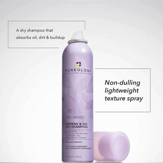 Pureology Style + Protect Refresh & Go Dry Shampoo | For Color-Treated Hair| Vegan