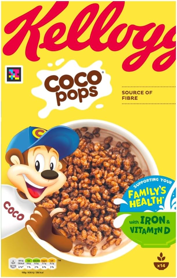 Kellogg'S Coco Pops Chocolate Breakfast Cereal 420G (Pack Of 2)