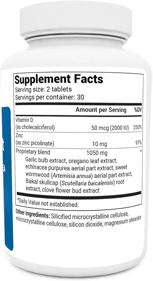 Dr. Berg Emergency Immune Support W/Echinacea - Potent Blend Of Herbal Extracts (Warning: Strong Herbal Smells) - Immune Support Supplement Includes 2,000 Ius Of Vitamin D & 10Mg Of Zinc - 60 Tablets