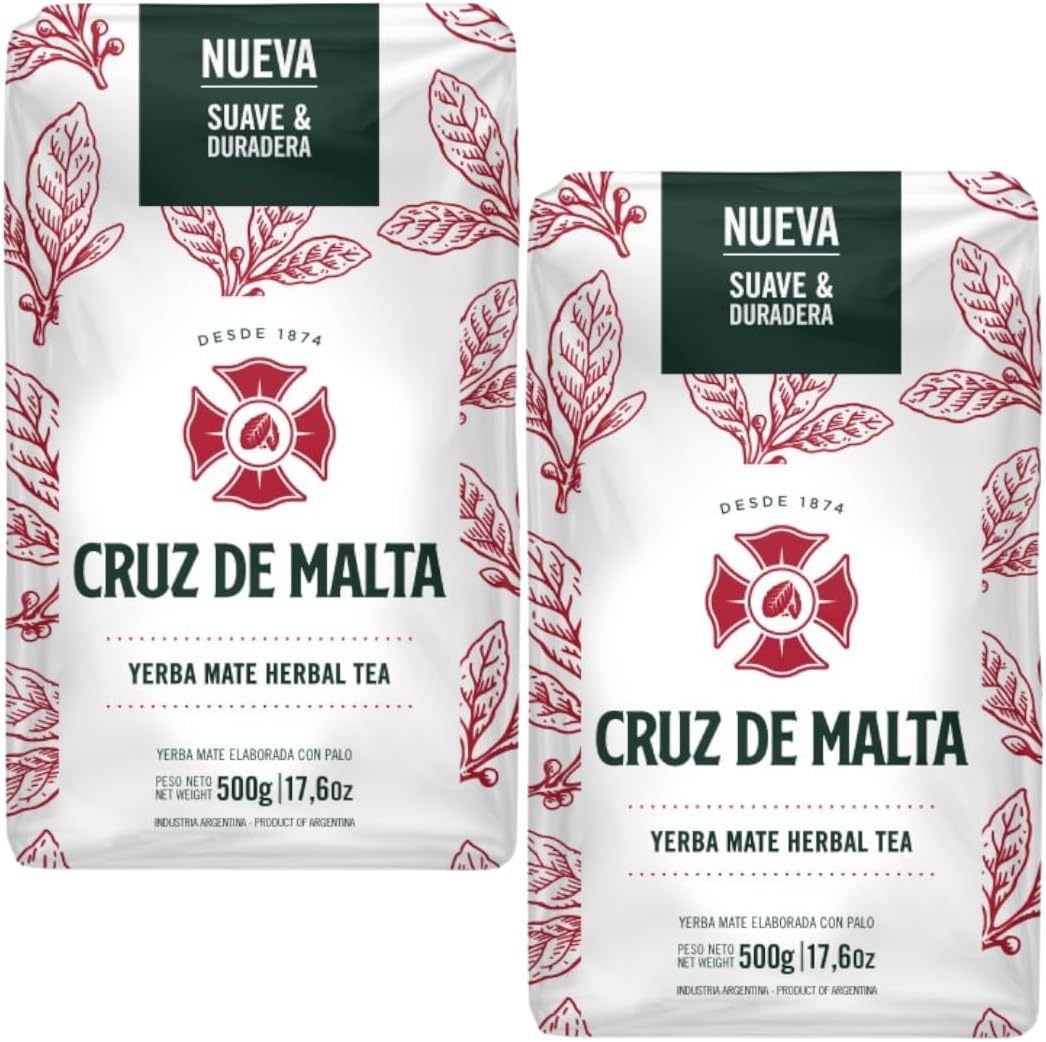 Cruz De Malta Yerba Mate - 1.1 Lb Bag / 500 Grams - Pack Of 2