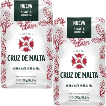 Cruz De Malta Yerba Mate - 1.1 Lb Bag / 500 Grams - Pack Of 2