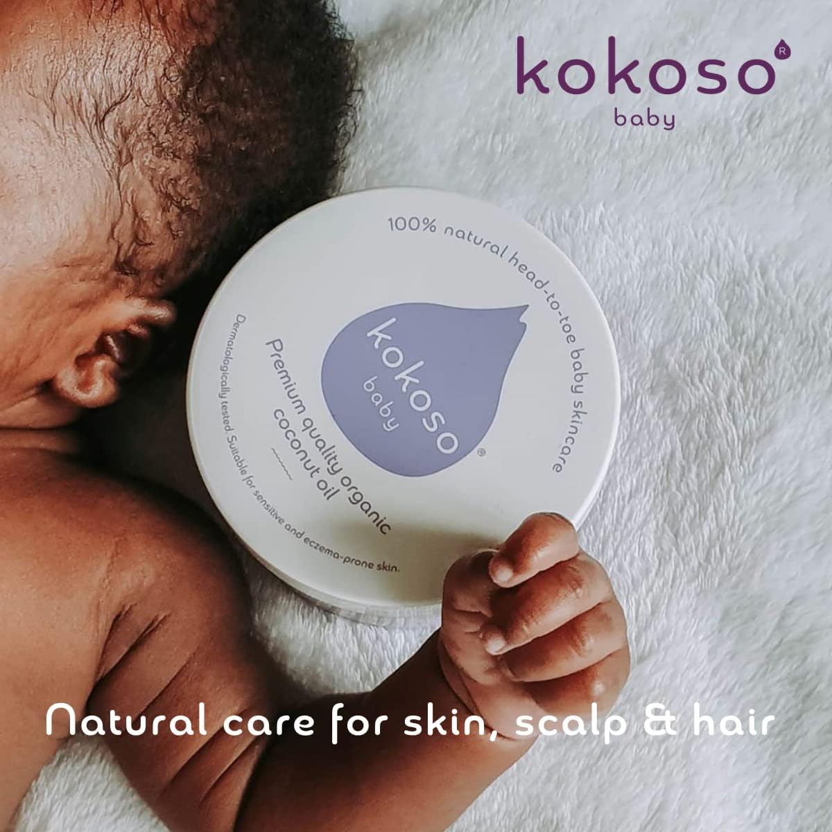 Kokoso Baby Organic Coconut Oil – Moisturising 100% Natural Baby Oil for Baby Massage, Dry, Sensitive and Normal Baby Skin – 168g : Baby