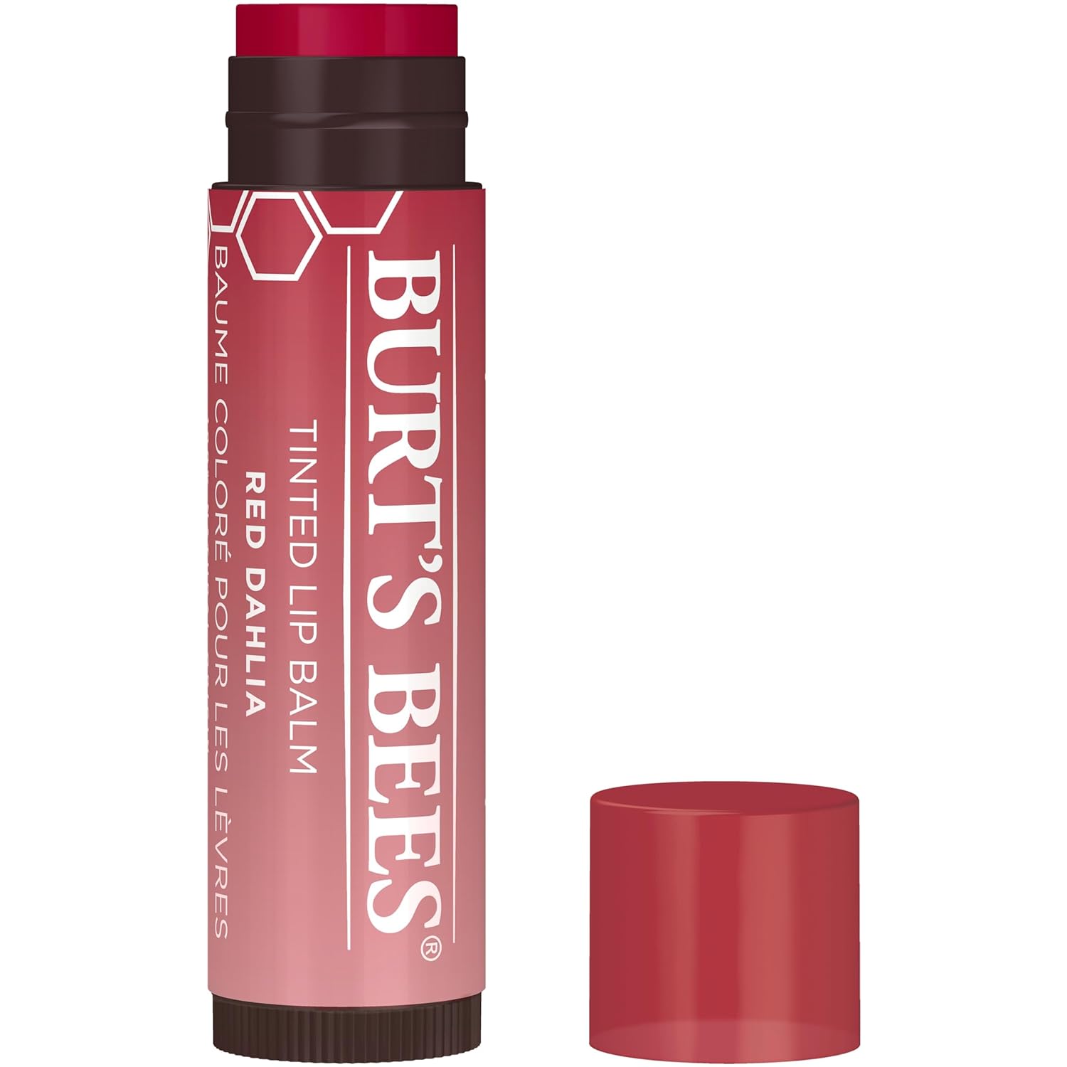 Burt's Bees Lip Tint Balm, Mothers Day Gifts for Mom with Long Lasting 2 in 1 Duo Tinted Balm Formula, Color Infused with Deeply Hydrating Shea Butter for a Buildable Finish, Fiery Red Dahlia (2-Pack)