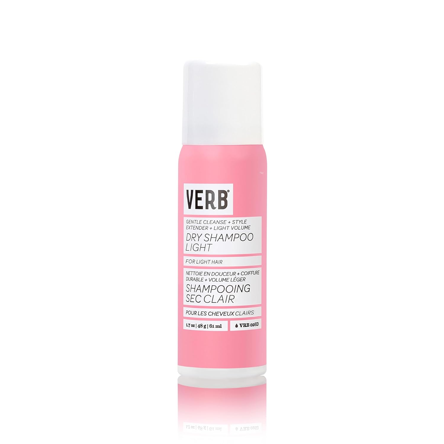 Verb Dry Shampoo Light - Gentle Cleanse, Style Extender & Light Volume - Refreshing Dry Shampoo Spray Removes Oil & Adds Volume - Vegan Dry Shampoo For Light Tones With No Harmful Sulfates, 5 Oz