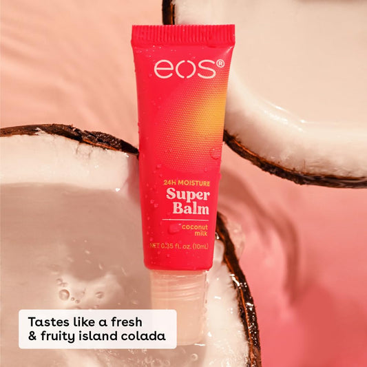 eos 24H Moisture Super Balm- Coconut Milk & Honey Apple, Lip Mask, Day or Night Lip Treatment, Made for Sensitive Skin, 0.35 fl oz, 2-Pack
