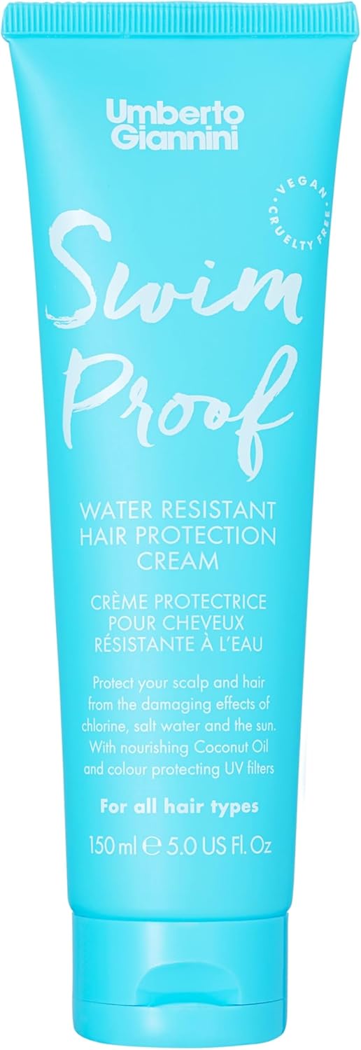 Umberto Giannini Swim Proof Hair Protecting Cream 150Ml - Leave In Hair Cream With Uv Protection - Prevents Damage From Sun, Sea & Chlorine. Infused With Coconut & Olive Oil. Vegan & Cruelty Free
