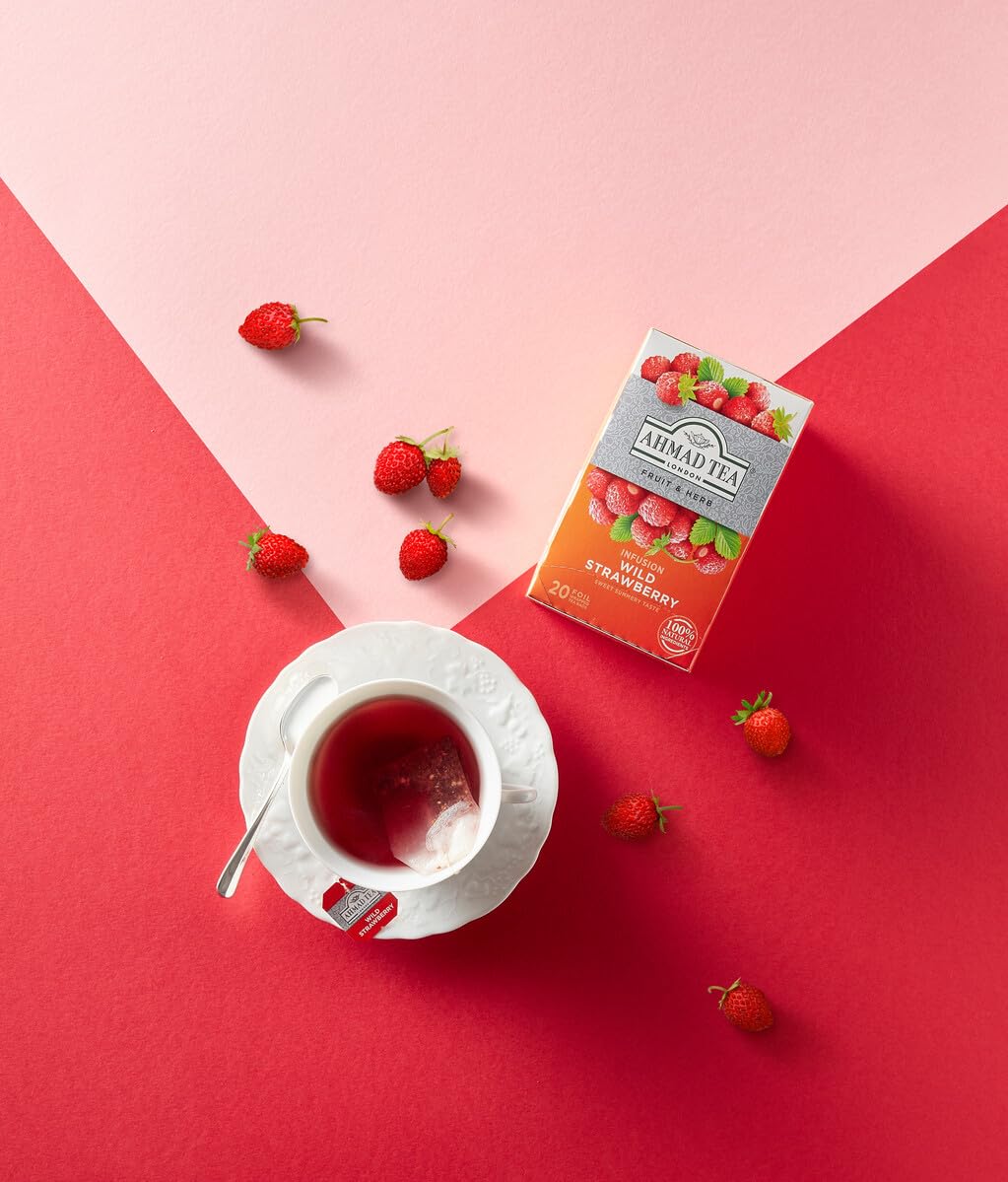 Ahmad Tea English Fruit & Herbal Infusions, Wild Strawberry Refresh Fruit & Herbal Tea