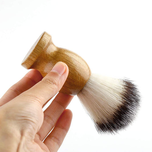 Anbbas Shaving Brush Synthetic Badger Hair Wood Handle,Stainless Steel Shaving Stand And Bowl,Perfect For Men Wet Shave