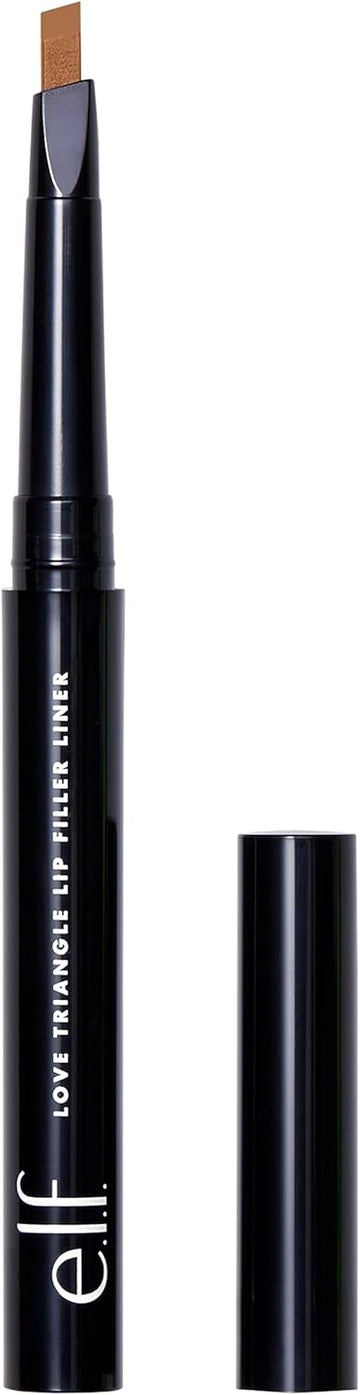E.L.F. Love Triangle Lip Filler Liner, 2-In-1 Lip Liner Pencil For Sculpting & Filling, Long-Lasting Intense Colour, Light Brown