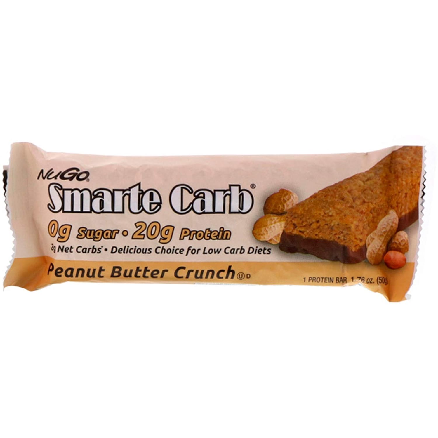 NuGo Nutrition Smarte Carb Peanut Butter Crunch Bar 12 Bar(S) : Weight Loss Food Bars : Health & Household