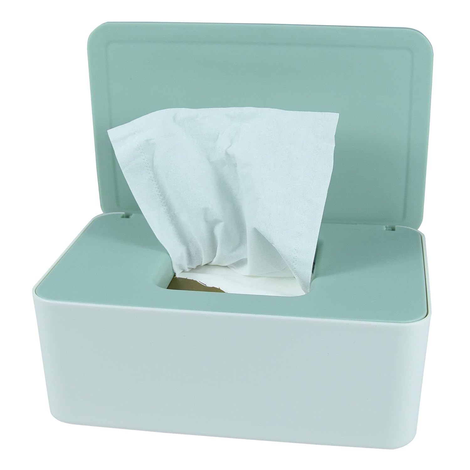 Diaper Wipes Dispenser, Tissue Storage Box Case, Wet Wipe Dispenser Holder With Lid For Home, Office, Cars (Green)