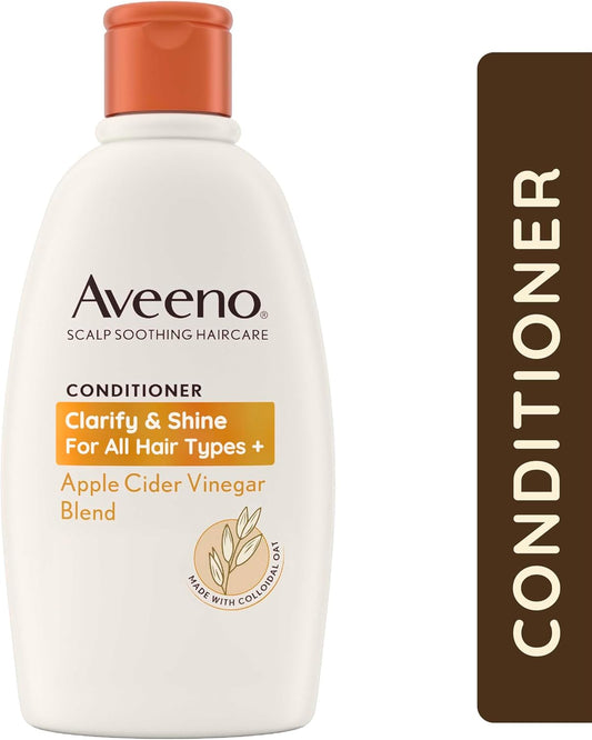 Aveeno Clarify And Shine Apple Cider Vinegar Scalp Soothing Conditioner For All Hair Types 300Ml (Pack Of 2)