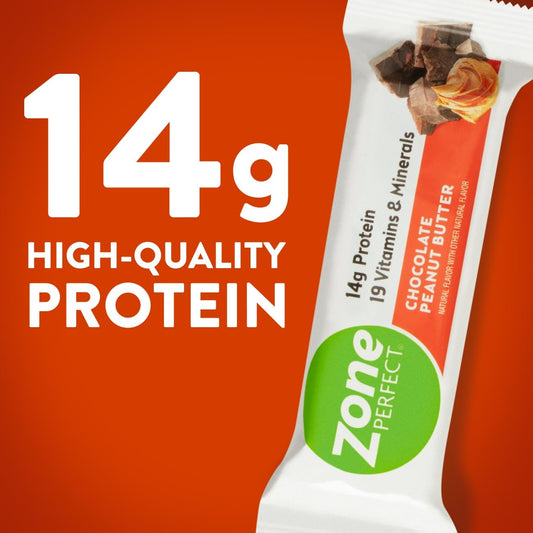 Zoneperfect Protein Bars | 14G Protein | 19 Vitamins & Minerals | Nutritious Snack Bar | Chocolate Peanut Butter | 20 Bars