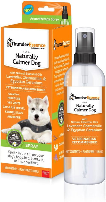 ThunderEssence Dog Calming Essential Oils | All-Natural Lavender, Chamomile and Egyptian Geranium | Vet Recommended |4 FL OZ. Spray