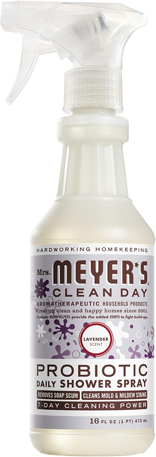 Mrs. Meyer'S Clean Day'S Probiotic Daily Shower Spray Cleaner, Made With Essential Oils And Other Thoughtfully Chosen Ingredients, Lavender, 16 Oz