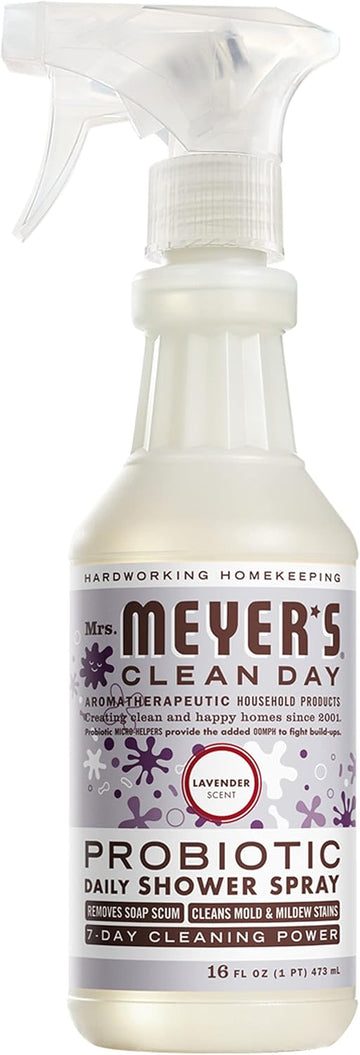 Mrs. Meyer'S Clean Day'S Probiotic Daily Shower Spray Cleaner, Made With Essential Oils And Other Thoughtfully Chosen Ingredients, Lavender, 16 Oz