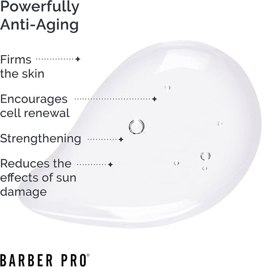 Barber Pro Anti-Ageing Face Serum Mens Skincare Vitamin C Moisturiser & Antioxidant Face Cream Skincare Multi Award Winning Brand 30Ml