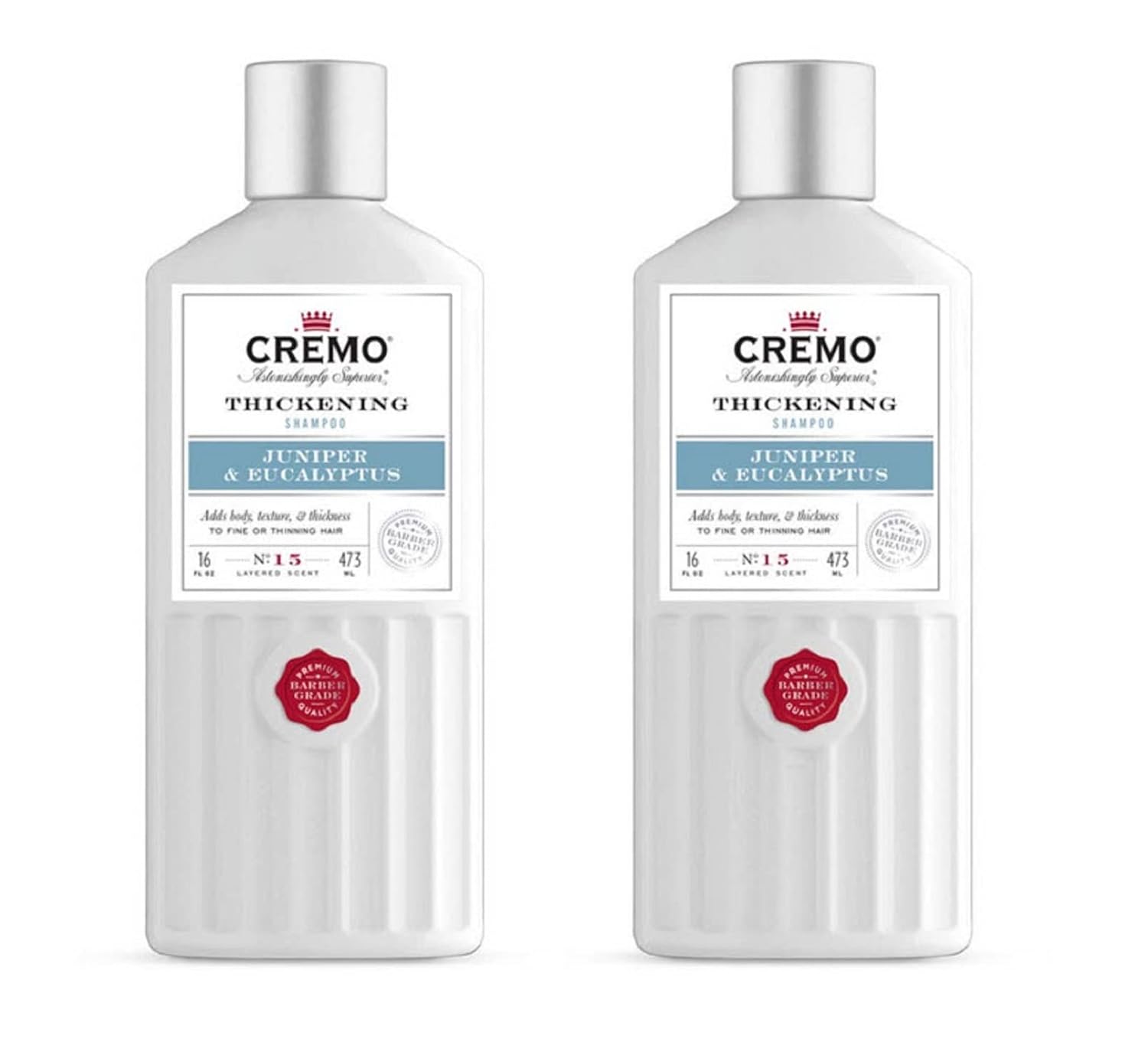 Cremo Barber Grade Juniper & Eucalyptus Thickening Formula for Fine or Thinning Hair, eucalyptus, juniper, eucalyptus, 16 Fl Oz (2-Pack)