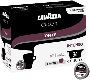 Lavazza Expert Intenso Coffee Capsules, Intense, Dark Roast, Intenisty 9 Out Of 10, Notes Of Spicy, Coffee Preparation, Blended And Roasted In Italy, (36 Capsules)