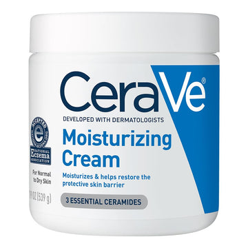 Cerave Moisturizing Cream | Body And Face Moisturizer For Dry Skin | Body Cream With Hyaluronic Acid And Ceramides | Daily Moisturizer | Oil-Free | Fragrance Free | Non-Comedogenic | 19 Ounce