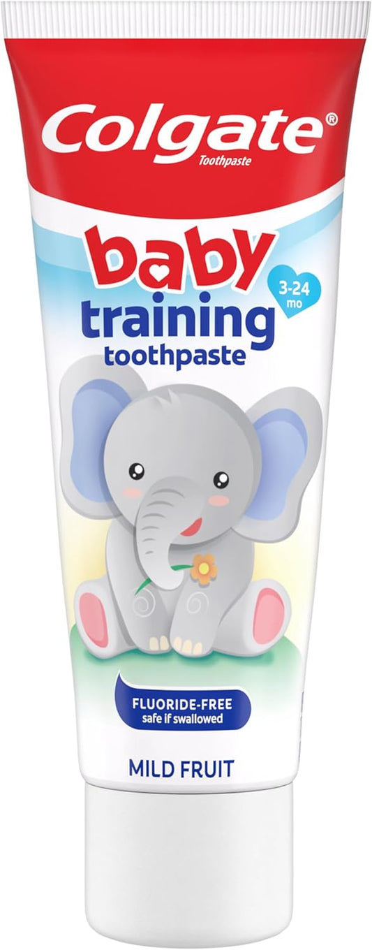 Colgate Baby Training Toothpaste And Toothbrush Kit, Mild Fruit Flavor Set For Ages 3-24 Months