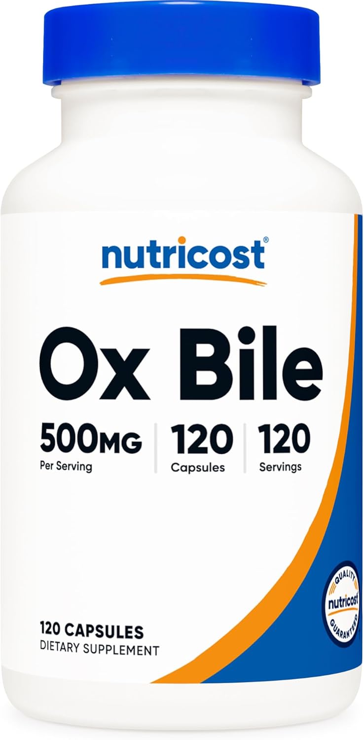 Nutricost Ox Bile Capsules 500Mg Per Serving (120 Capsules) - Gluten Free & Non-Gmo