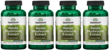 Swanson Reishi Mushroom Extract 500 Milligrams 90 Capsules (4 Pack)