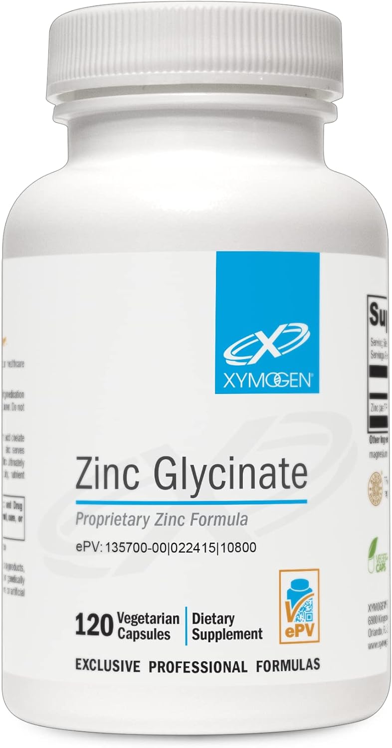 XYMOGEN Zinc Glycinate - 20mg Chelated Zinc Supplement - Zinc Bisglyci