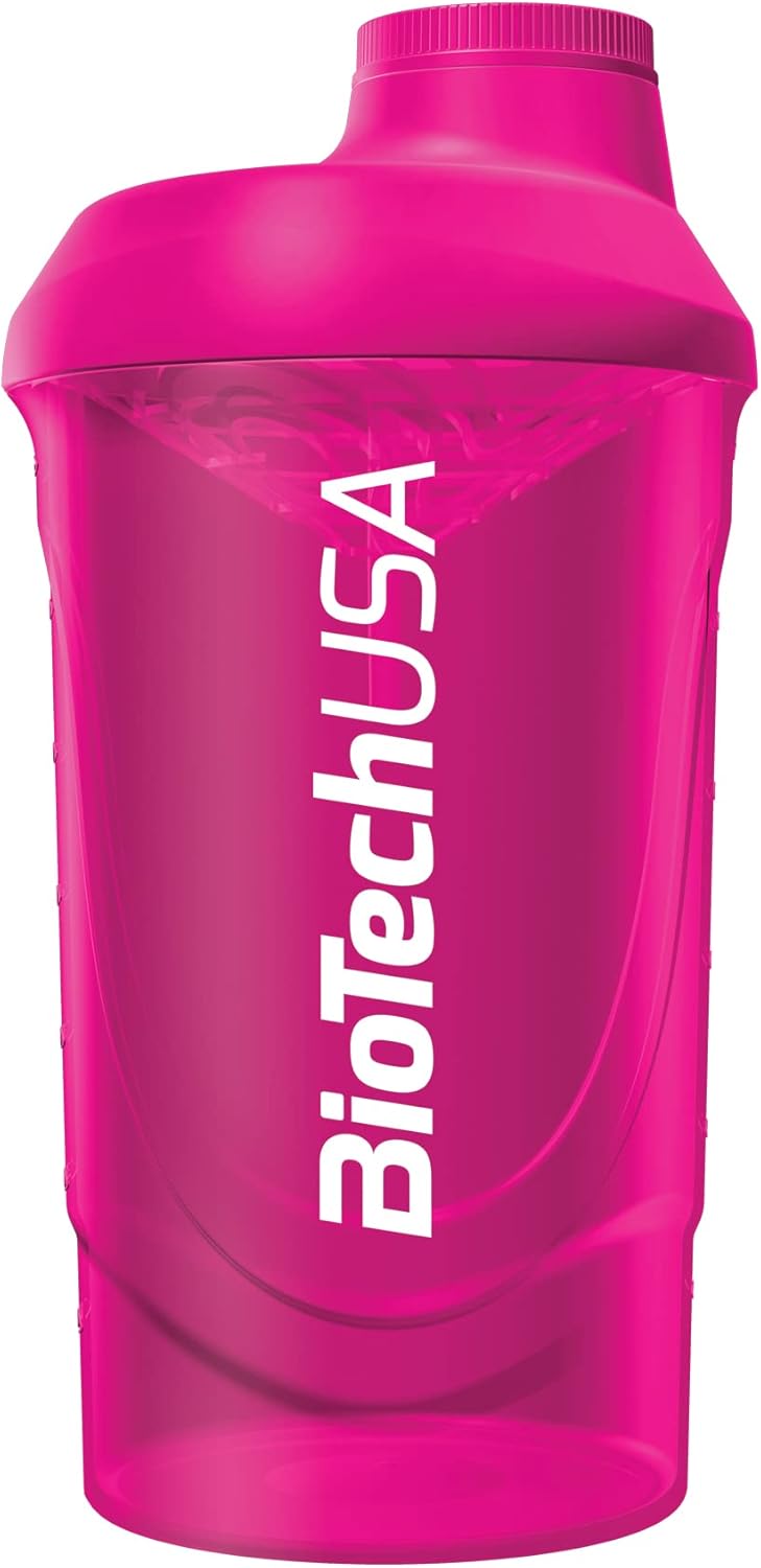 Biotechusa Wave Shaker | Shaker Bottle | 100% Leak Proof | Enhanced Blending | Durable & Safe | Easy To Use & Clean, 600 Ml, Magenta