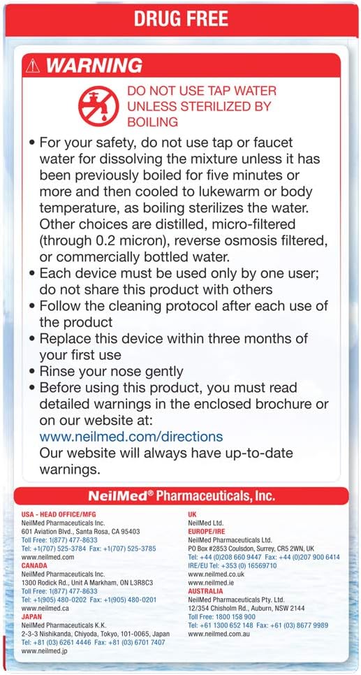 NeilMed Sinugator Cordless Pulsating Nasal Wash Kit with One Irrigator, 30 Premixed Packets and 3 AA Batteries(Pack of 1) : Health & Household