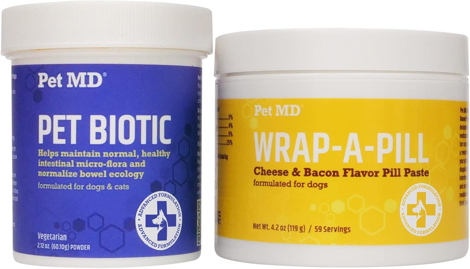 Pet Md Biotic Probiotic Powder & Wrap A Pill Cheese + Bacon Flavor Pill Paste