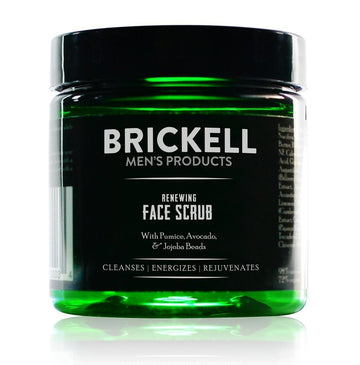 Brickell Men'S Renewing Face Scrub For Men, Natural And Organic Deep Exfoliating Facial Scrub Formulated With Jojoba Beads, Coffee Extract And Pumice, 4 Ounce, Scented