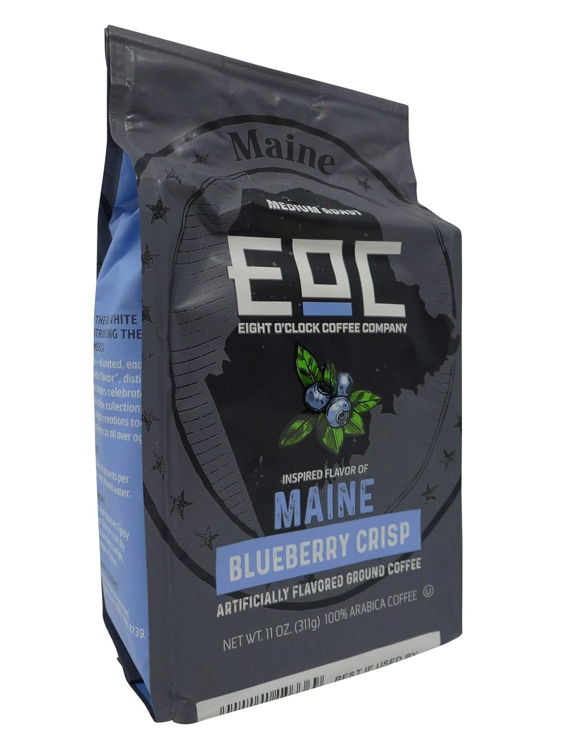 Eight O'Clock Coffee Flavors of America Maine Blueberry Crisp, 11 Ounce, Ground Coffee, 100% Arabica, Kosher Certified : Grocery & Gourmet Food