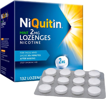 Niquitin Mint 2 Mg Lozenges - Effective Smoking Craving Relief - 132 Lozenges - Long-Lasting Effect - Reduce And Quit Smoking Aid (Pack Of 4)